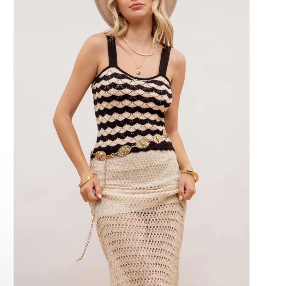 BLU PEPPER Riley Crochet Sweater